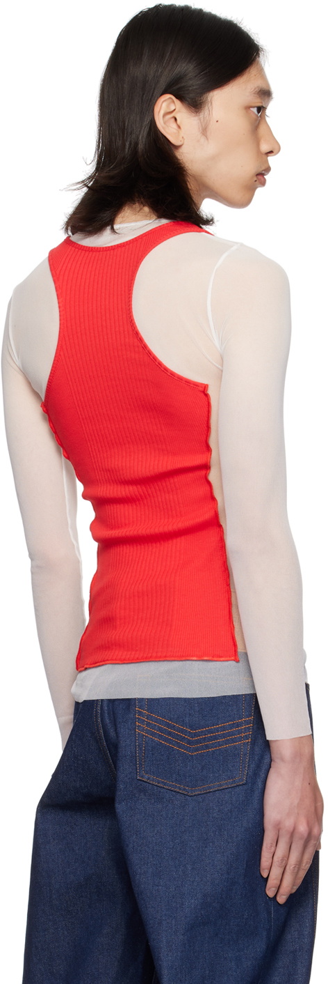 Jean Paul Gaultier White & Red 'The Petit Grand' Long Sleeve T-Shirt