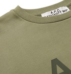 A.P.C. - Carhartt WIP Logo-Print Loopback Cotton-Jersey Sweatshirt - Green