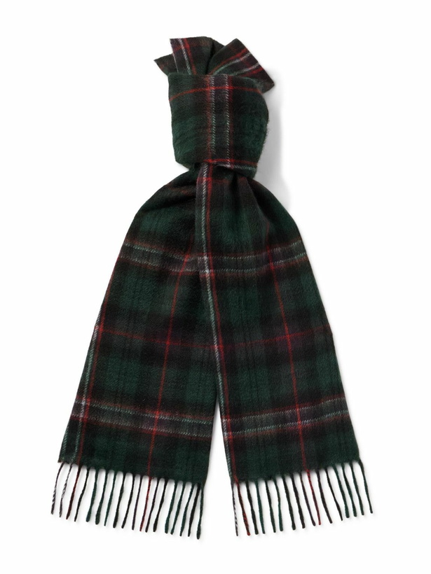 Photo: CELINE - Fringed Checked Cashmere Scarf