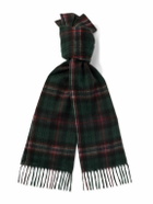CELINE - Fringed Checked Cashmere Scarf