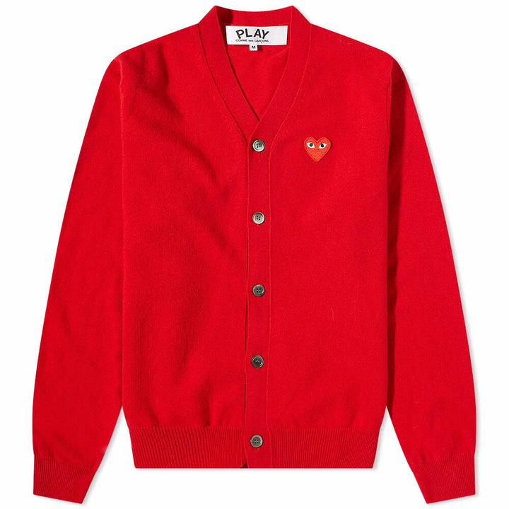 Photo: Comme des Garçons Play Men's Heart Cardigan in Red