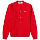 Comme des Garçons Play Men's Heart Cardigan in Red