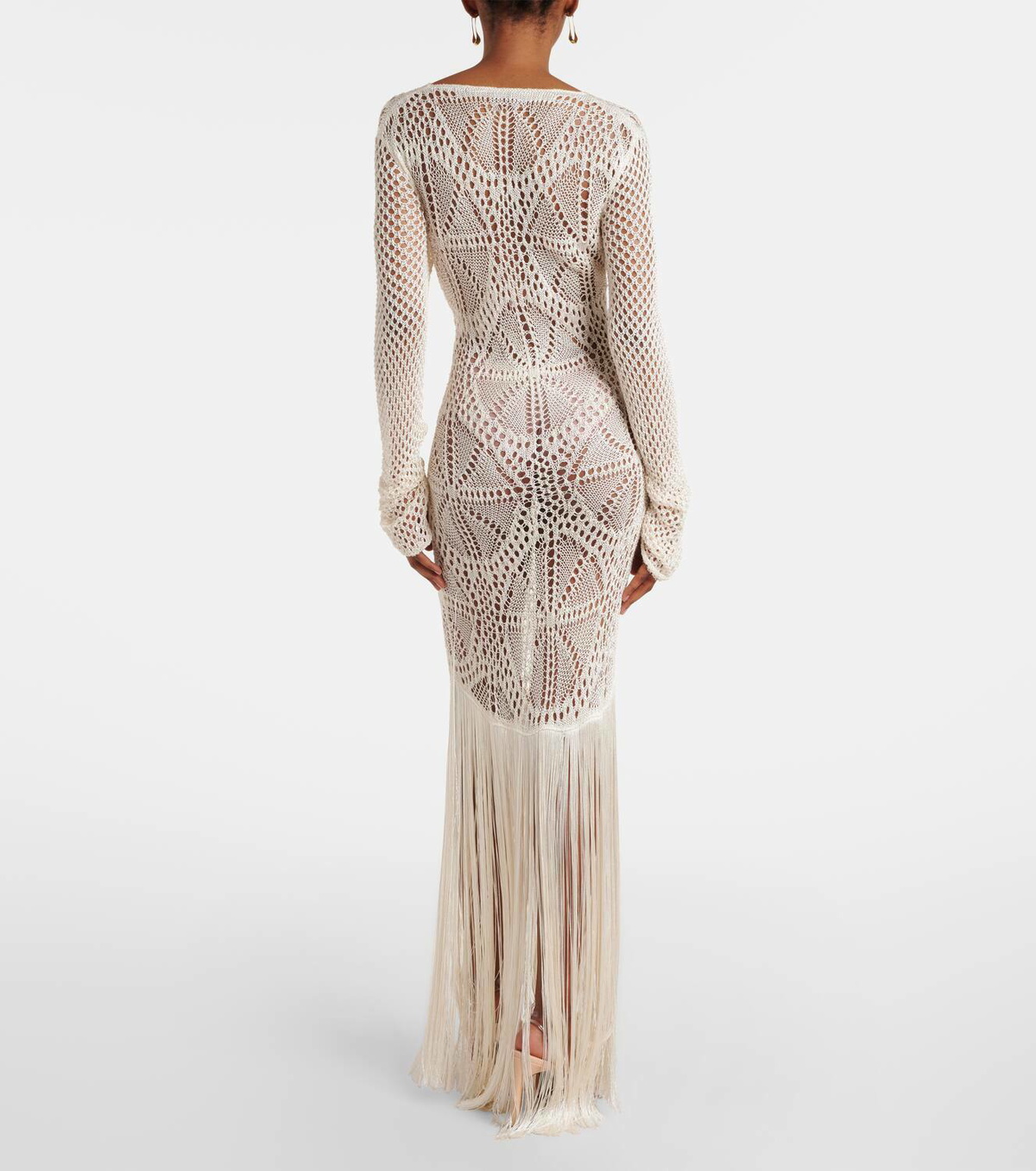 Stella McCartney Fringed crochet maxi dress Stella McCartney