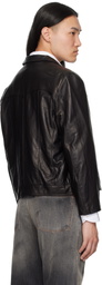 Enfants Riches Déprimés Black Western Sharp Shoulder Leather Jacket