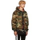 R13 Green Camouflage Duck Jacket