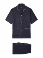 Zegna - Camp-Collar Oasi Linen Pyjama Set - Blue