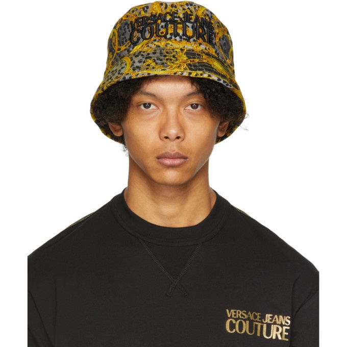 Photo: Versace Jeans Couture Grey Leo Chain Print Bucket Hat
