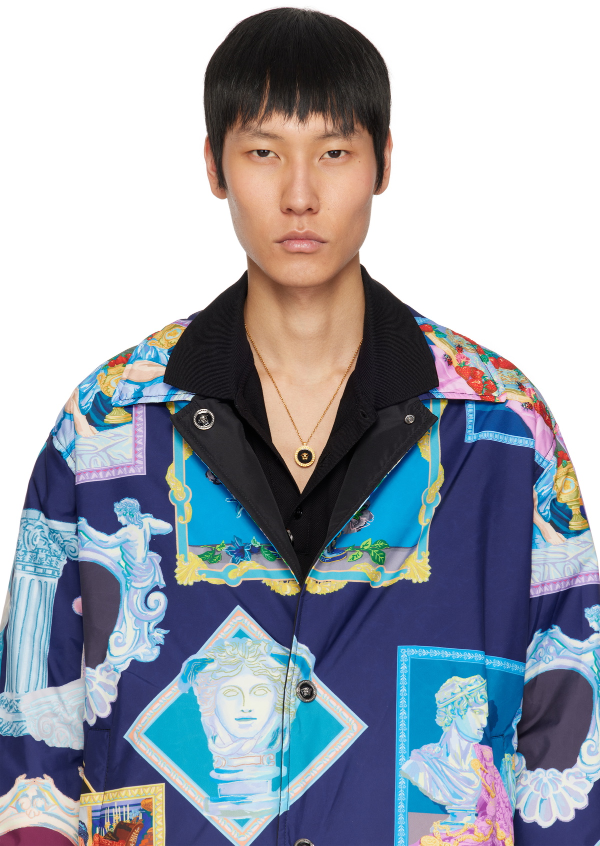 Versace Gold Enamel Medusa Necklace