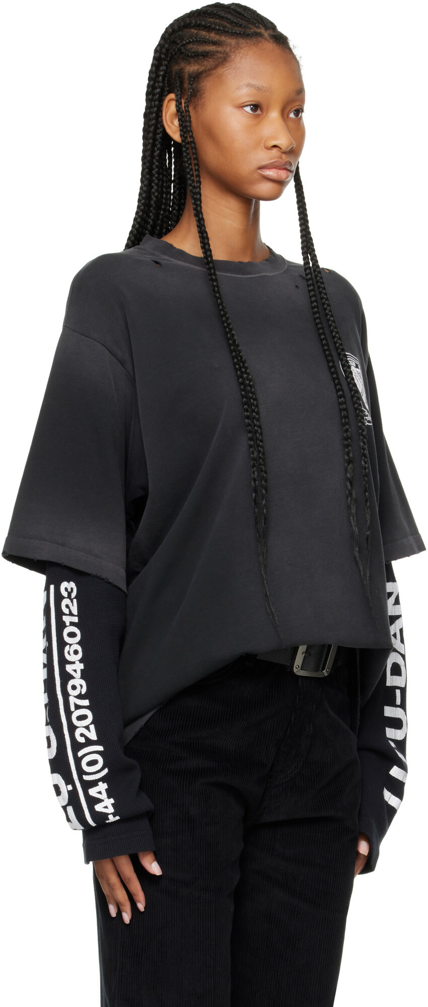 LU'U DAN Black Double Deck T-shirt