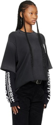LU'U DAN Black Double Deck T-shirt