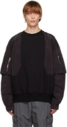 Juun.J Black Paneled Sweatshirt