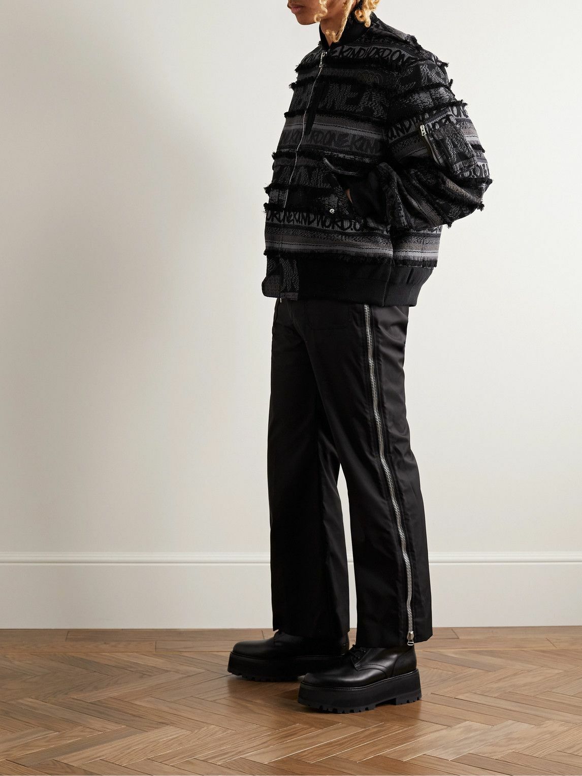 た*け様 sacai Eric Haze スタジャン Sacai - Eric Haze Padded Frayed Cotton-Jacquard Bomber Jacket