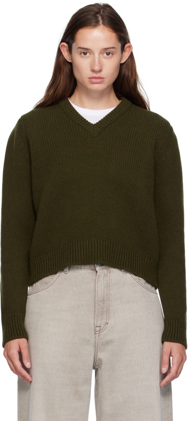 Photo: &Daughter Green Glenn V-Neck Sweater