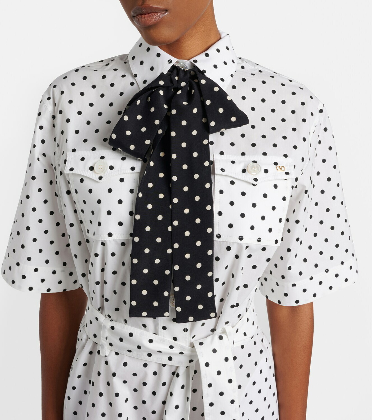 Valentino Polka-dot cotton poplin midi dress