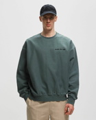 Awake Pigment Dyed Embroidered Crewneck Sweatshirt Green - Mens - Sweatshirts
