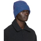 Schnaydermans Blue and Purple Mohair Seamless Rib Beanie