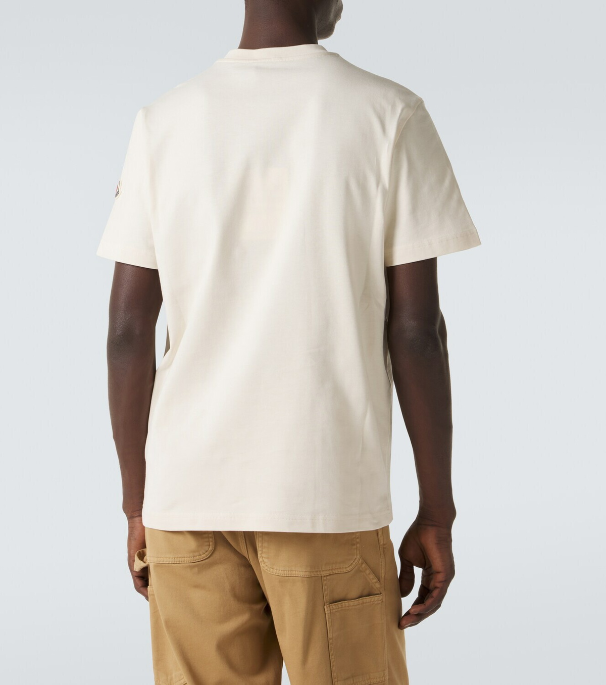 Moncler Denim-trimmed cotton jersey T-shirt
