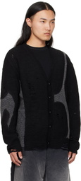Khoki Black Needle Punched Cardigan