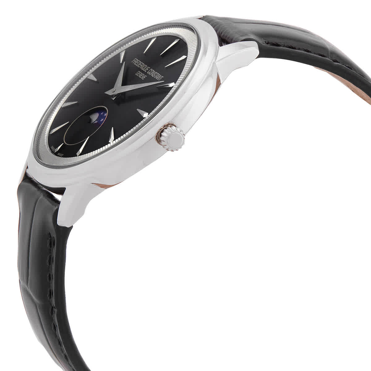 Frederique Constant Classics Moneta Moonphase Quartz Black Dial Watch FC-206B3S6