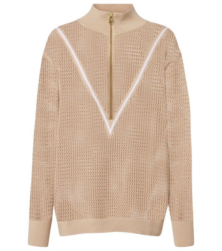 Photo: Varley Calva open-knit cotton half-zip sweater