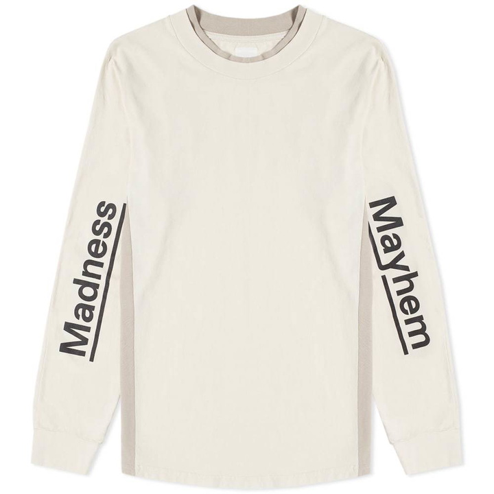 Photo: Champion x Wood Wood Long Sleeve Madness and Mayhem Tee White