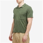Universal Works Men's Lightweight Terry Vacation Polo Shirt in Birch