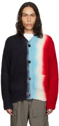 sacai Black & Red Tie-Dye Cardigan