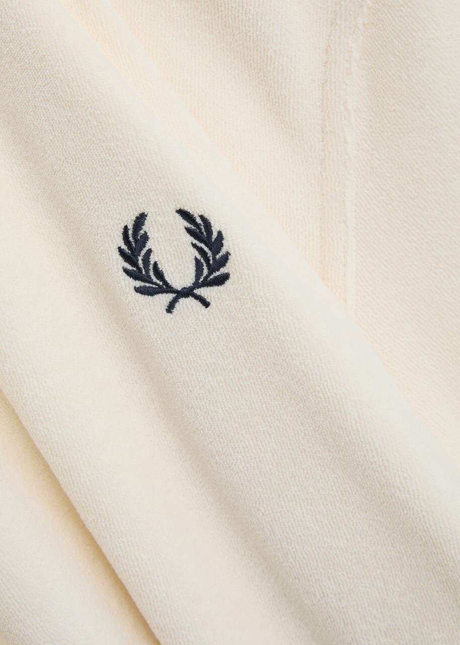 Fred Perry Logo-embroidered Towelling Cotton-blend Polo Shirt Ecru
