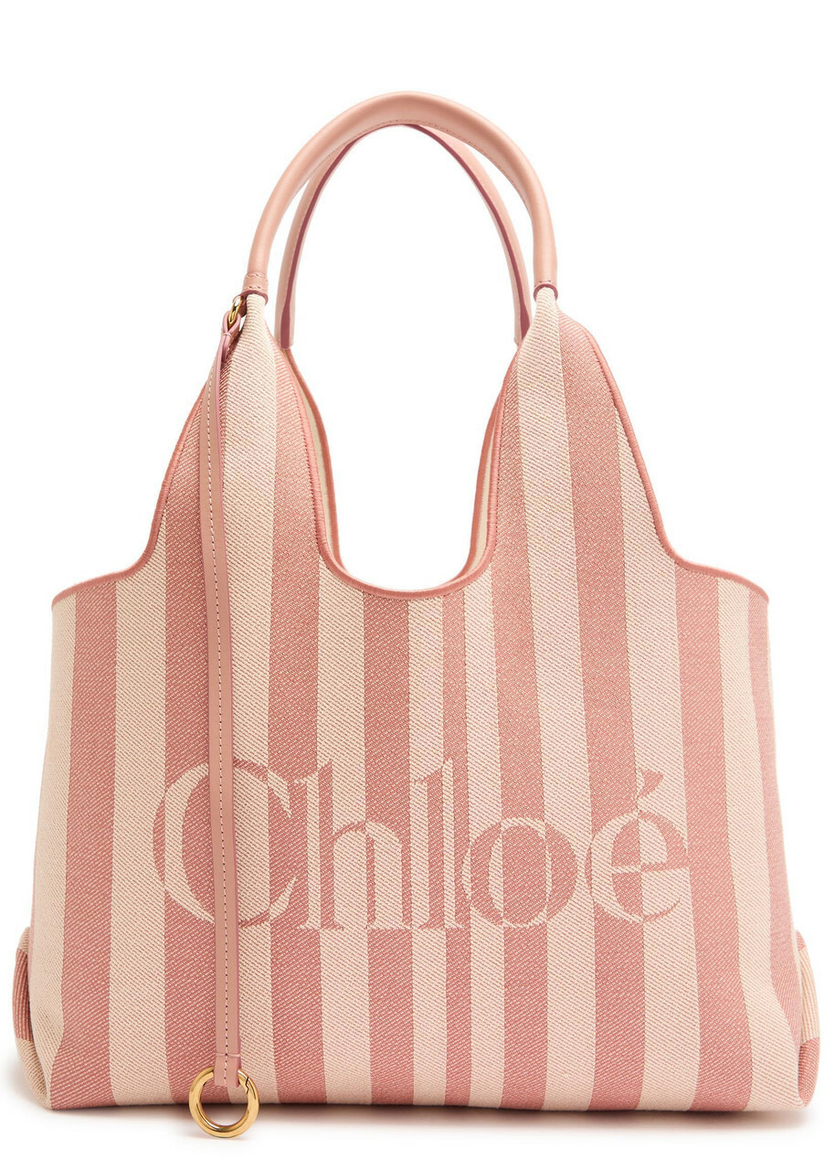 Chloe Stripy East-west Canvas Tote bag - Pink - One Size