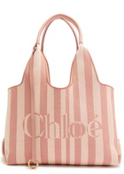 Chloe Stripy East-west Canvas Tote bag - Pink - One Size