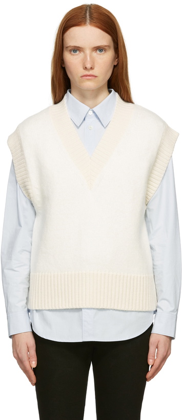 Photo: AMI Paris Off-White Wool V-Neck Vest