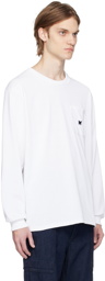 NEEDLES White Crewneck Long Sleeve T-Shirt