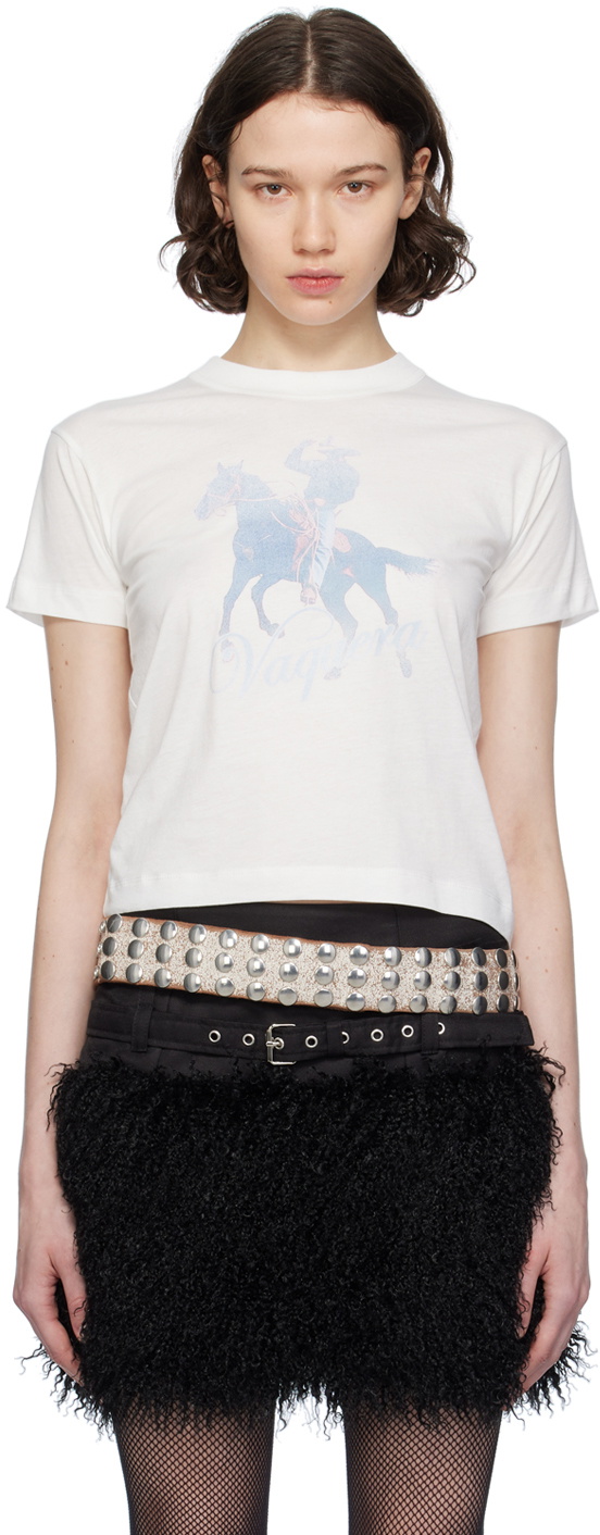 Vaquera bra-print T-shirt | Black | FARFETCH