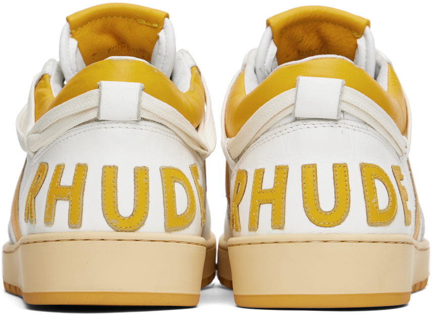 Rhude White & Yellow Rhecess Low Sneakers Rhude
