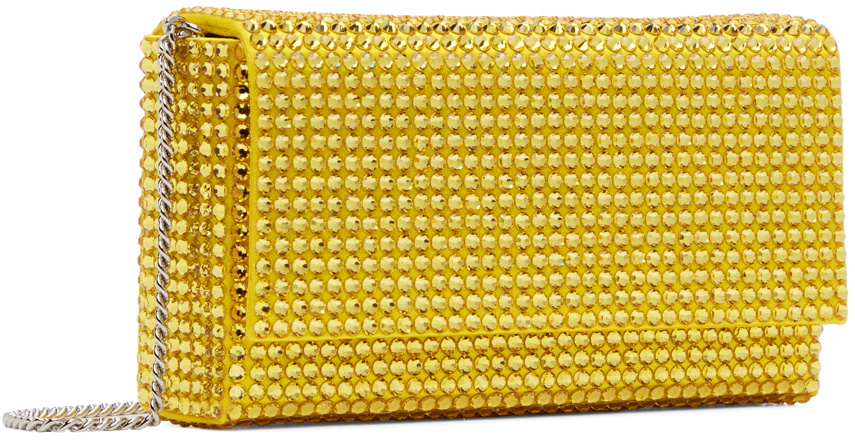 Amina Muaddi Yellow Paloma Clutch