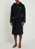 Boss Hooded Terry Robe Black