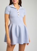 Self-portrait Ribbed Stretch-knit Mini Dress Lilac