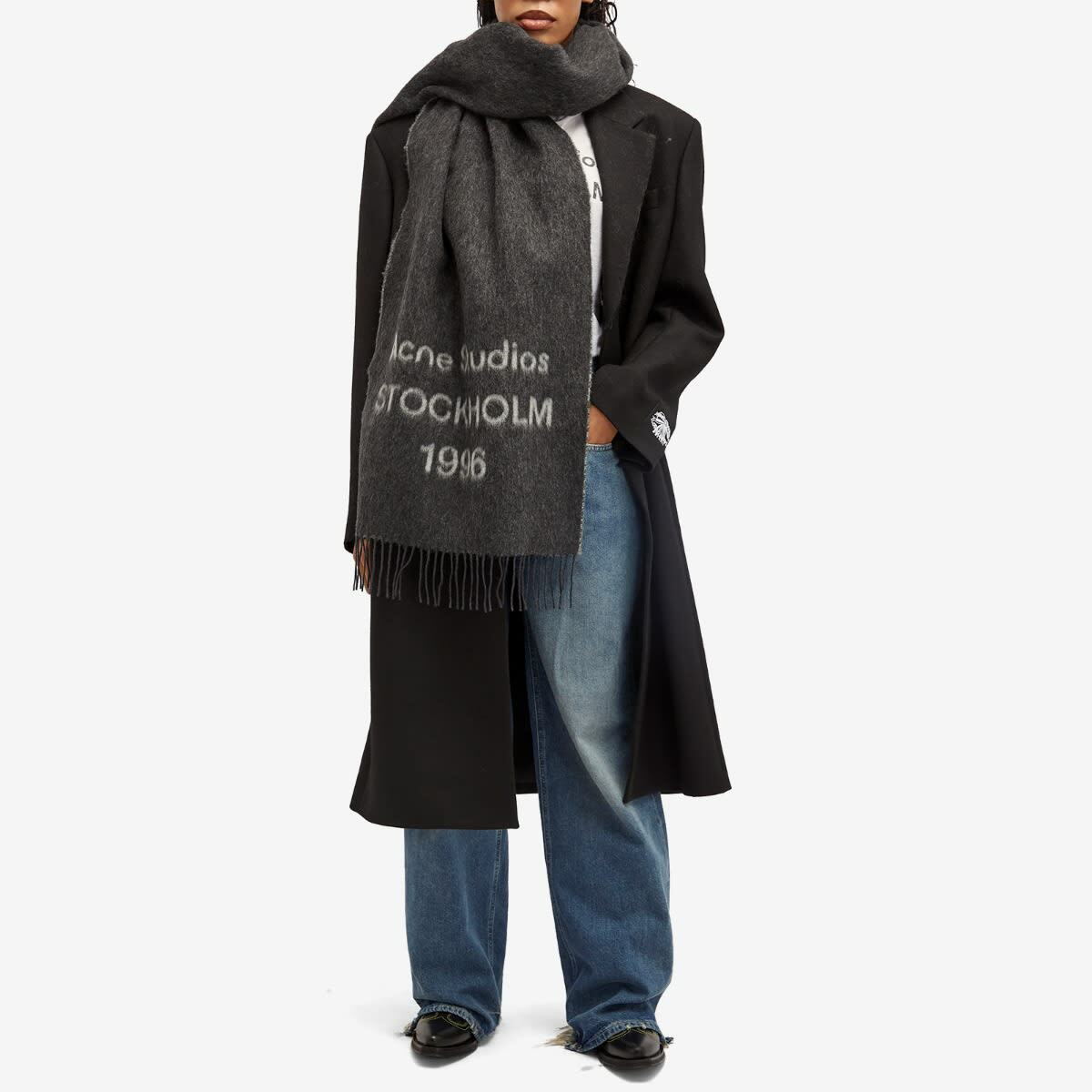 Acne Studios Venus 1996 RWS Scarf in Black/White Acne Studios