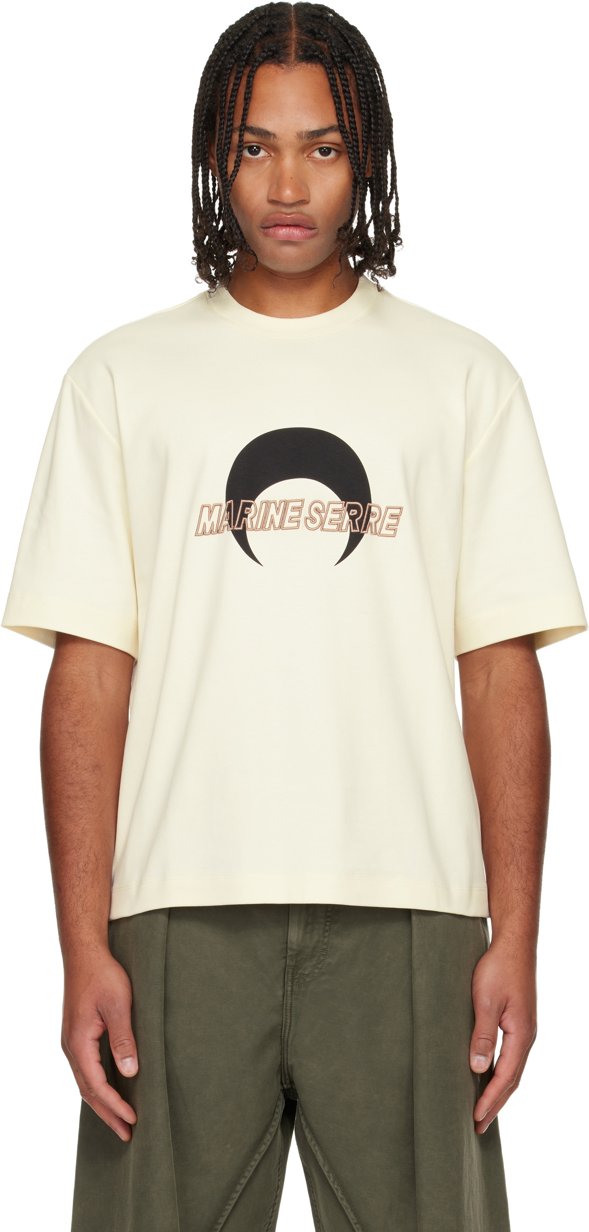 Marine Serre Beige MS Sports Jersey T-shirt