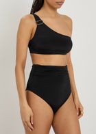Max Mara Chalisia one Shoulder Stretch-polyamide Bikini top Black