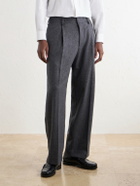 NN07 - Kay 10073 Straight-Leg Pleated Herringbone Wool-Blend Trousers - Gray