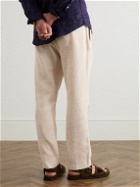 Frescobol Carioca - Oscar Straight-Leg Linen and Cotton-Blend Drawstring Trousers - Neutrals