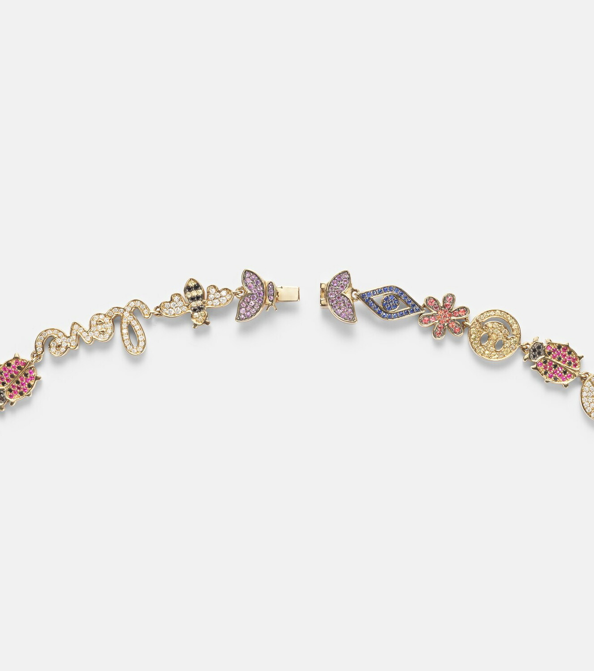 Sydney Evan 14kt gold charm necklace with diamonds