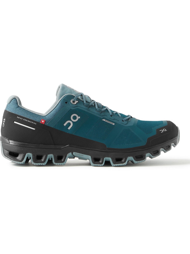 Photo: ON - Cloudventure Rubber-Trimmed Mesh Trail Running Sneakers - Blue