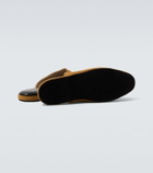 Charvet Leather-lined suede slippers