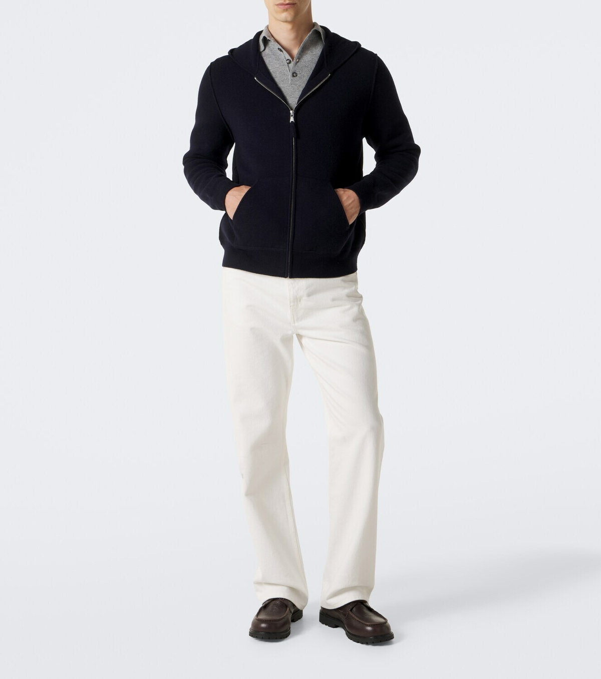 Allude Hooded wool and cashmere jacket