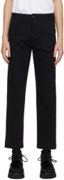 AMI Paris Black Creased Trousers