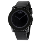 Movado Bold Black Museum Dial Black Leather Unisex Watch 3600306