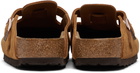 Birkenstock Tan Regular Boston Soft Footbed Slip-on Loafers