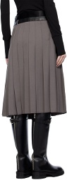 Peter Do Gray Pleated Midi Skirt